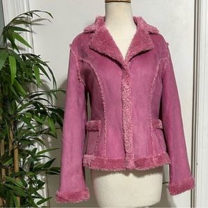 ISO: mudd pink suede fur jacket (size small or medium) RN# 15101.